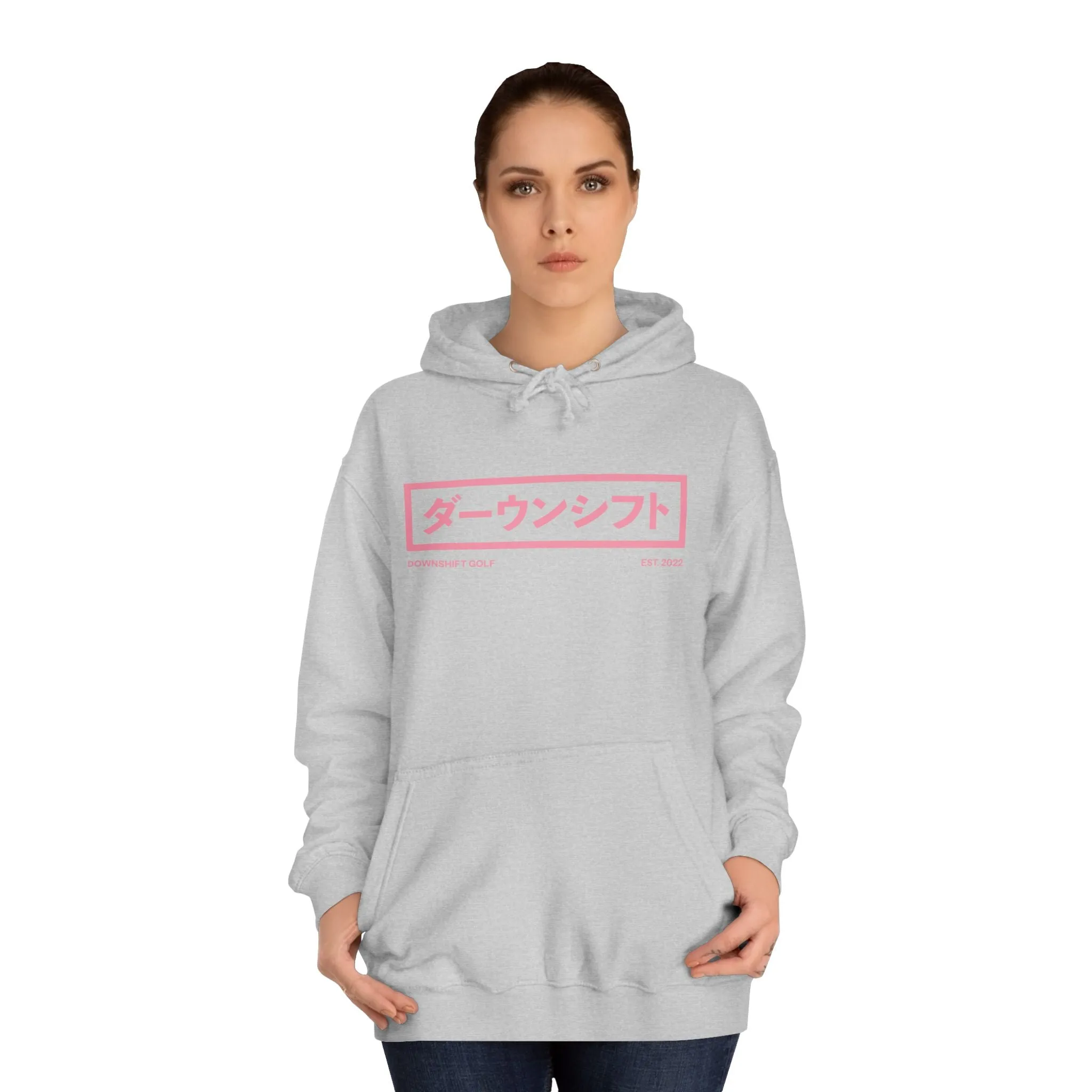 Pink Fire Japanese Downshift Logo Hoodie