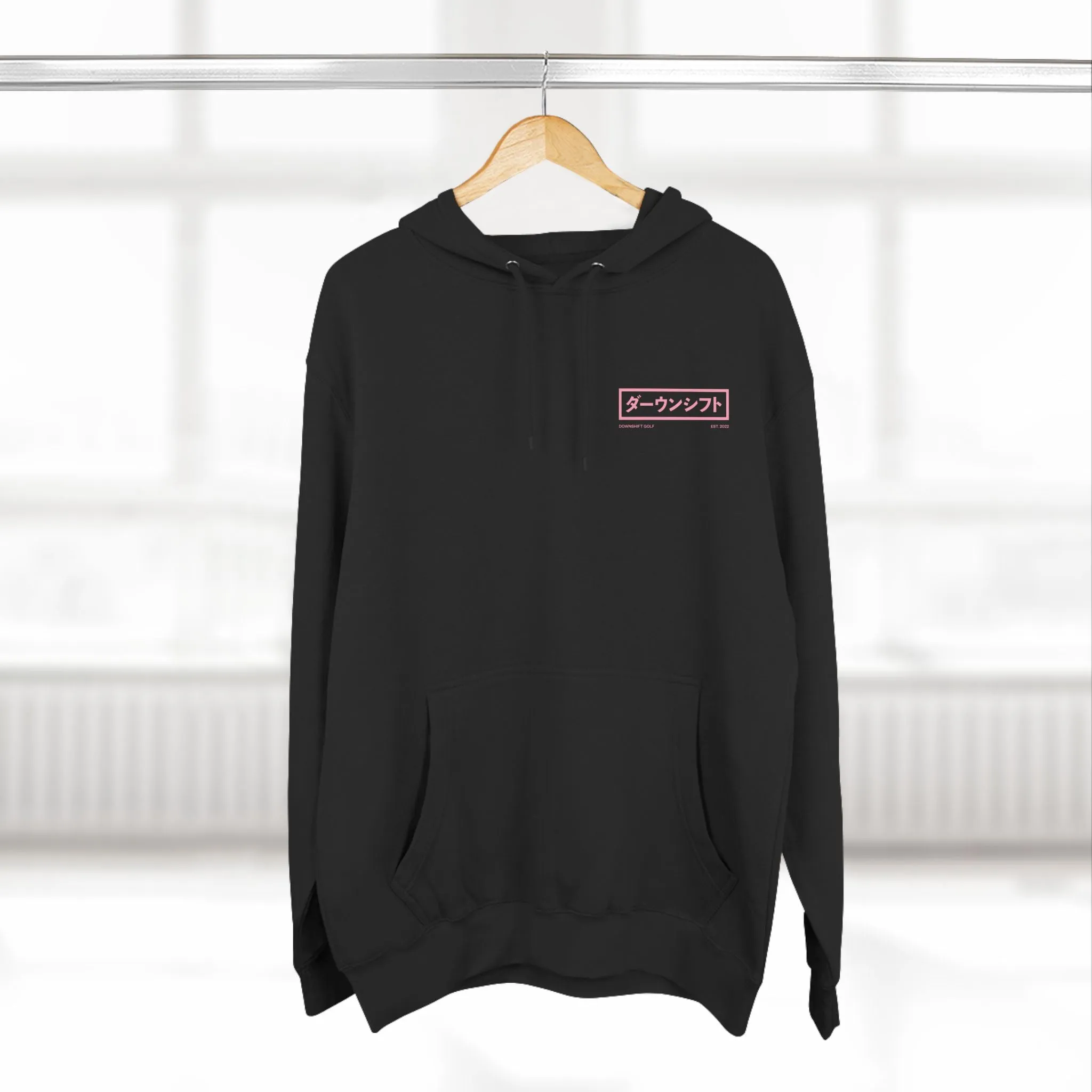 Pink Fire Japanese Downshift Logo Hoodie