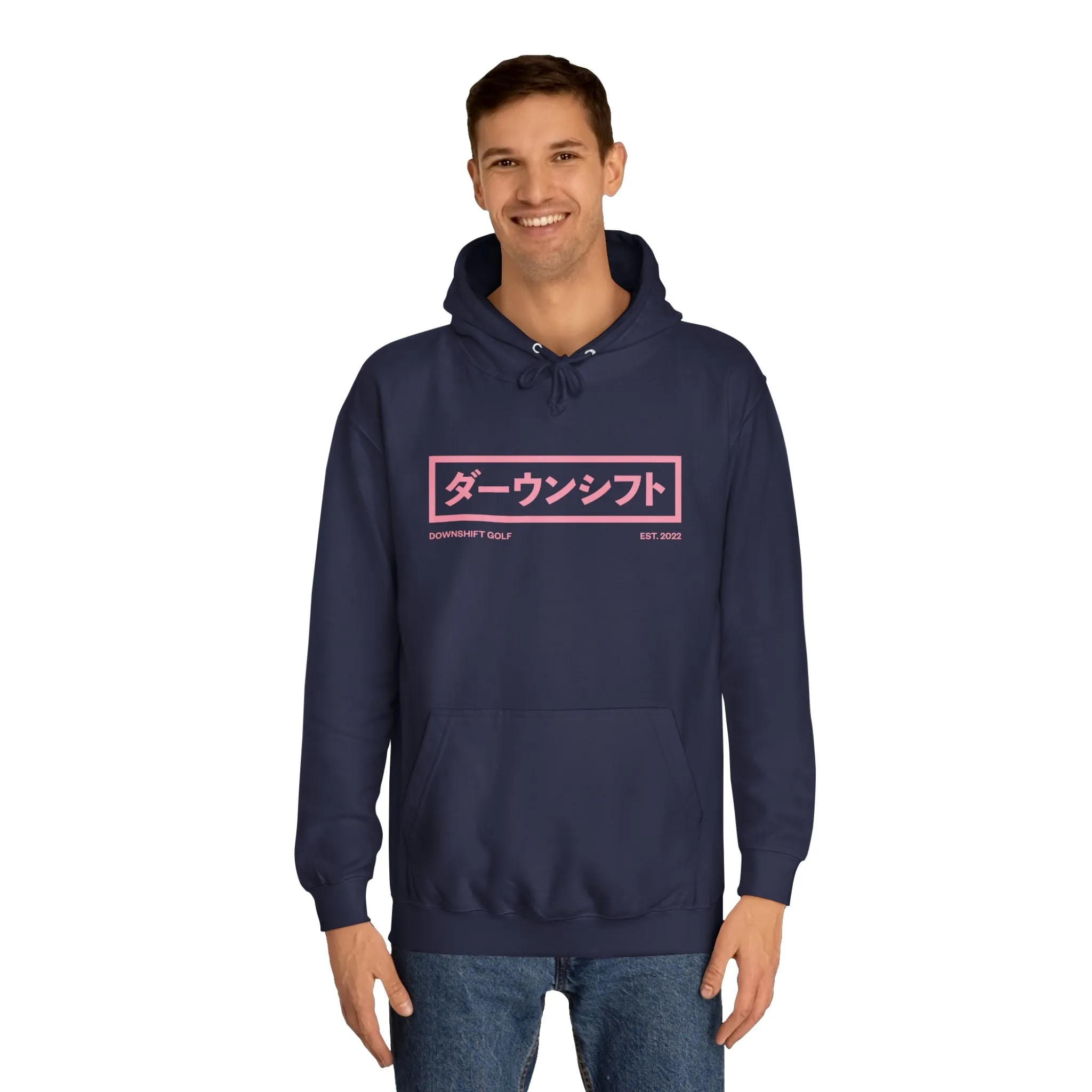 Pink Fire Japanese Downshift Logo Hoodie