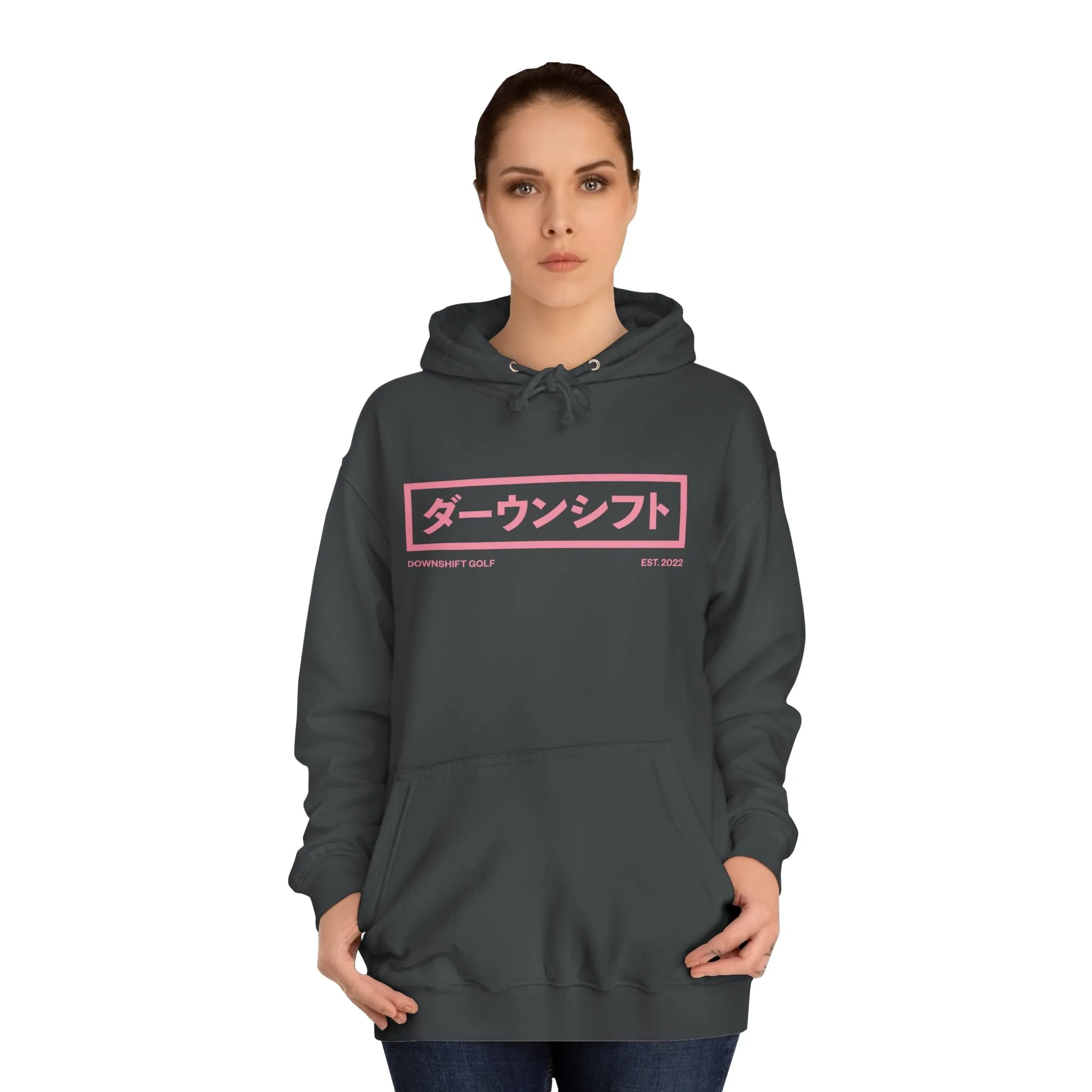Pink Fire Japanese Downshift Logo Hoodie