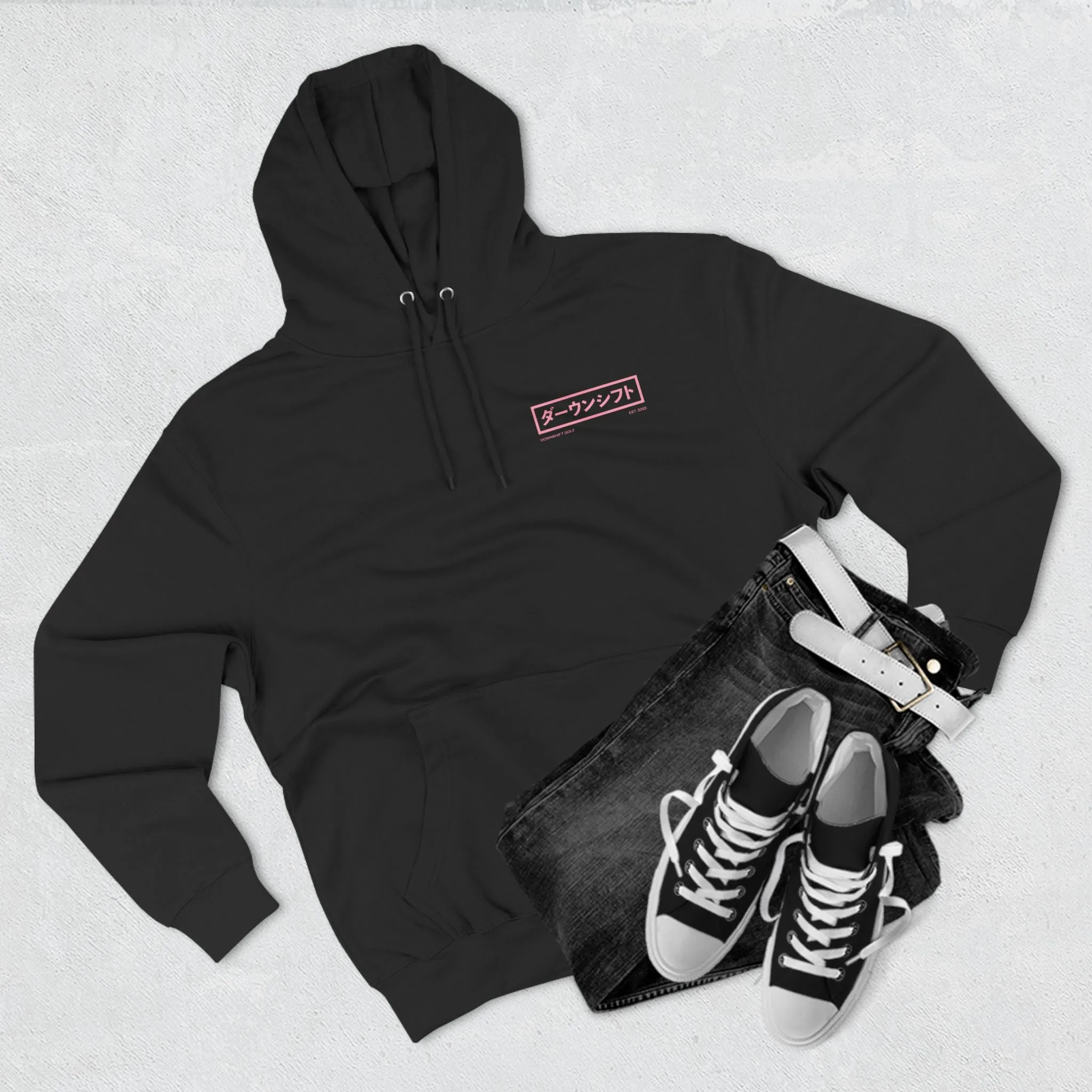 Pink Fire Japanese Downshift Logo Hoodie