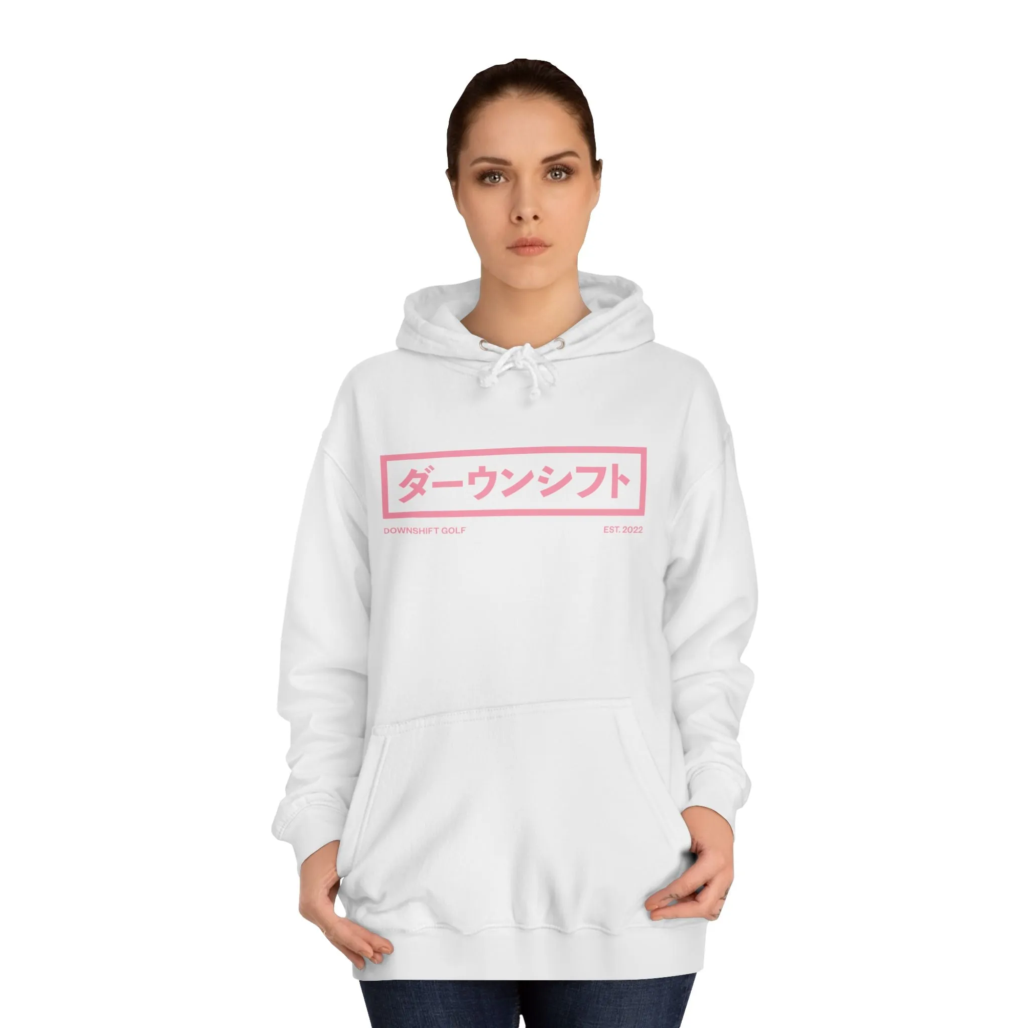 Pink Fire Japanese Downshift Logo Hoodie