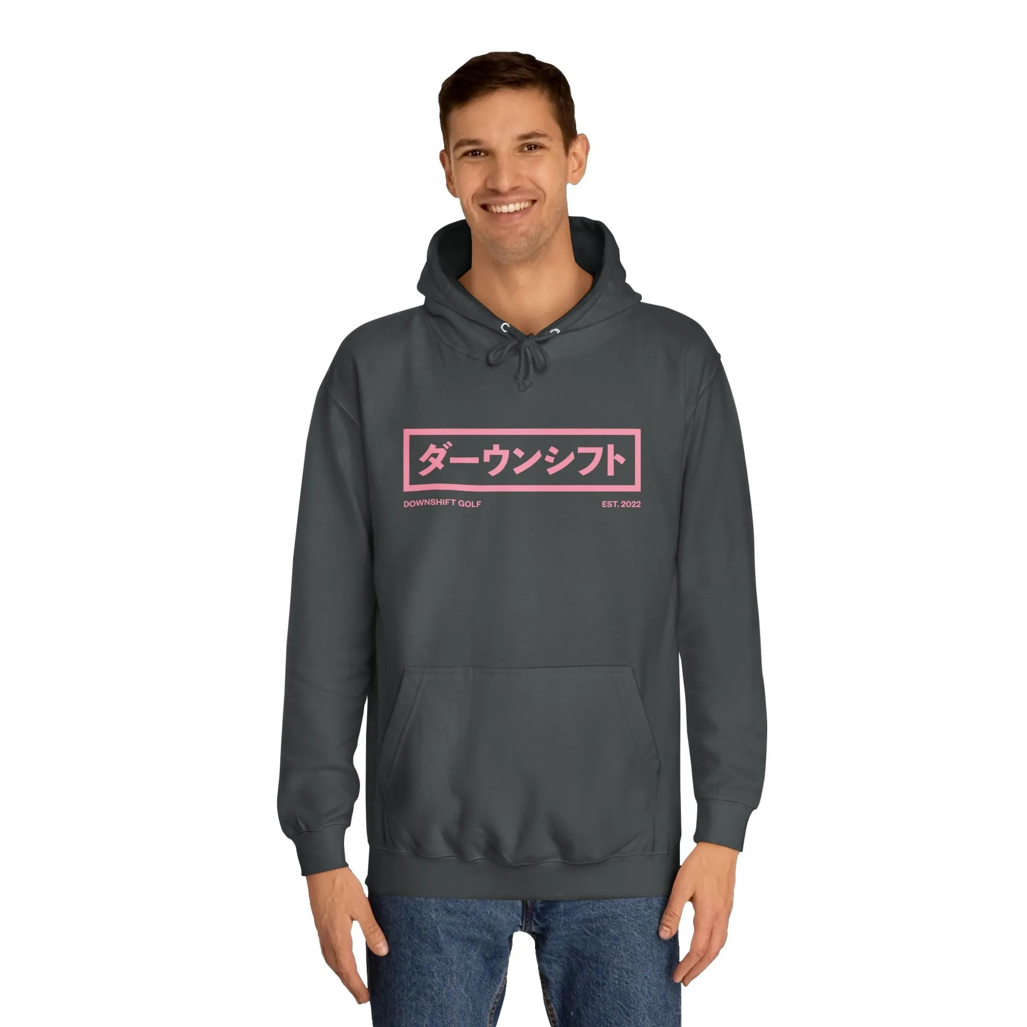 Pink Fire Japanese Downshift Logo Hoodie