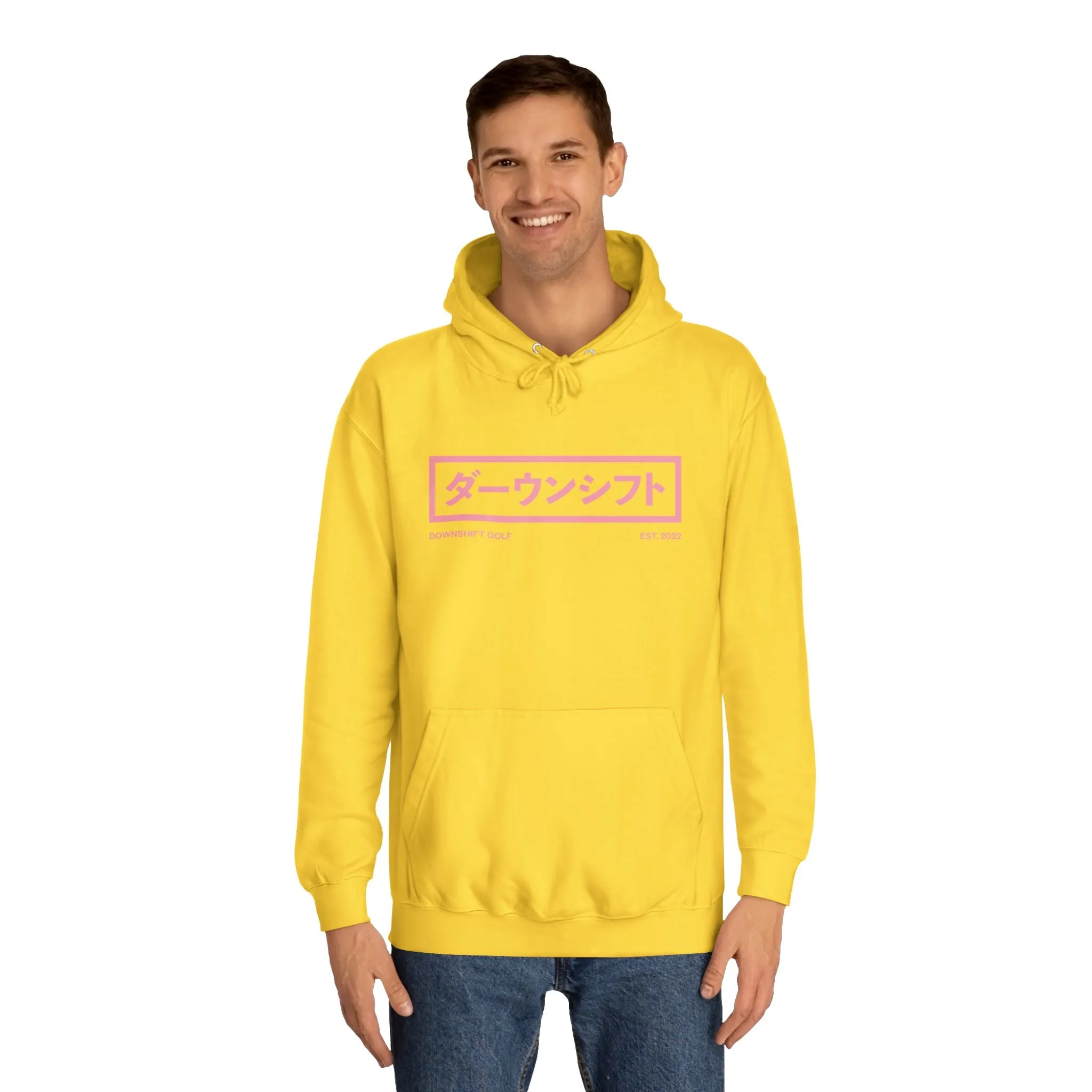 Pink Fire Japanese Downshift Logo Hoodie