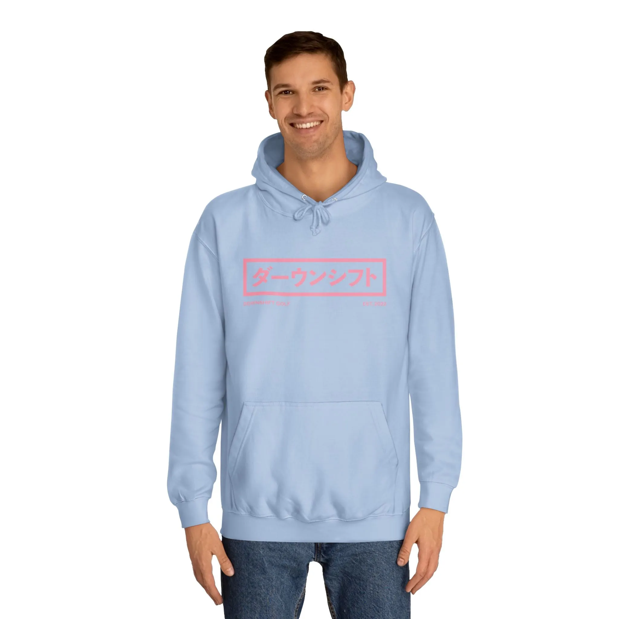 Pink Fire Japanese Downshift Logo Hoodie