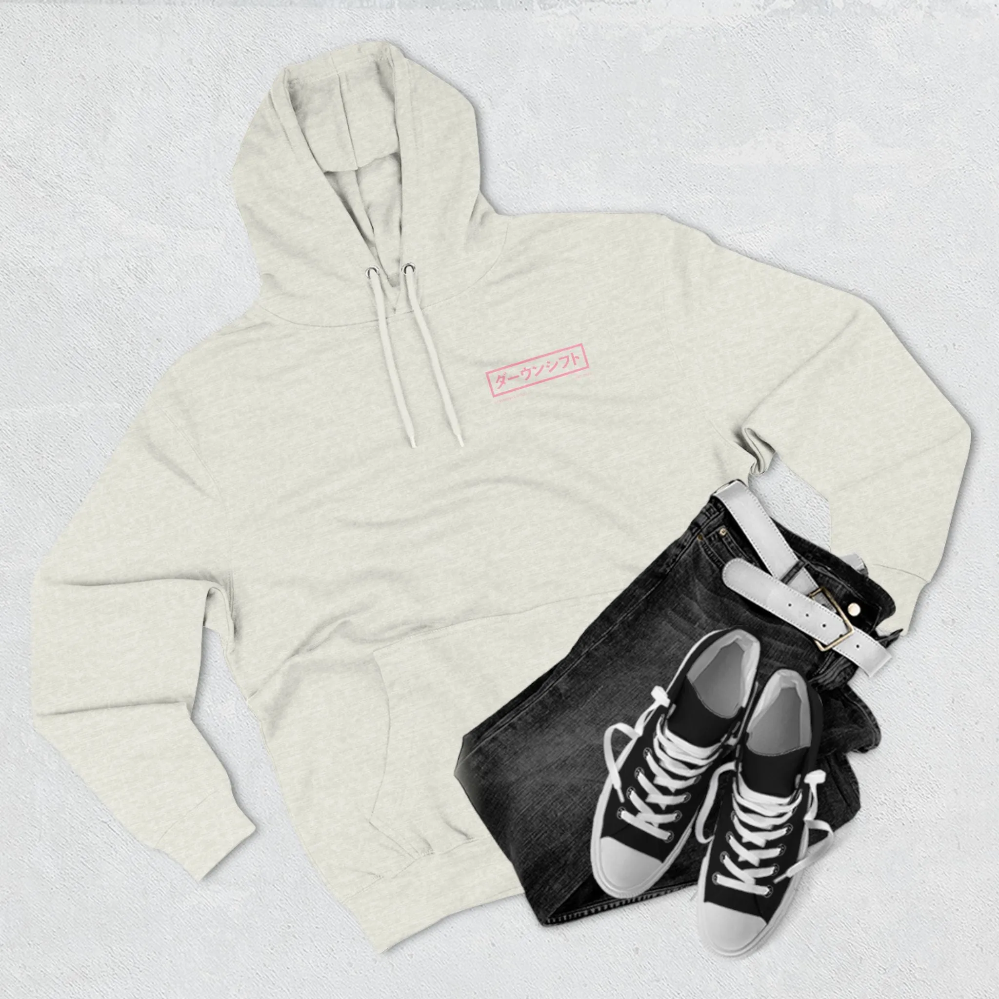 Pink Fire Japanese Downshift Logo Hoodie