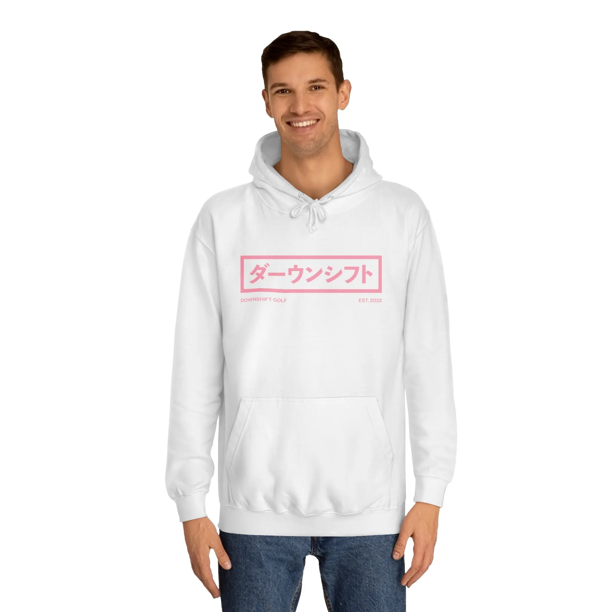 Pink Fire Japanese Downshift Logo Hoodie