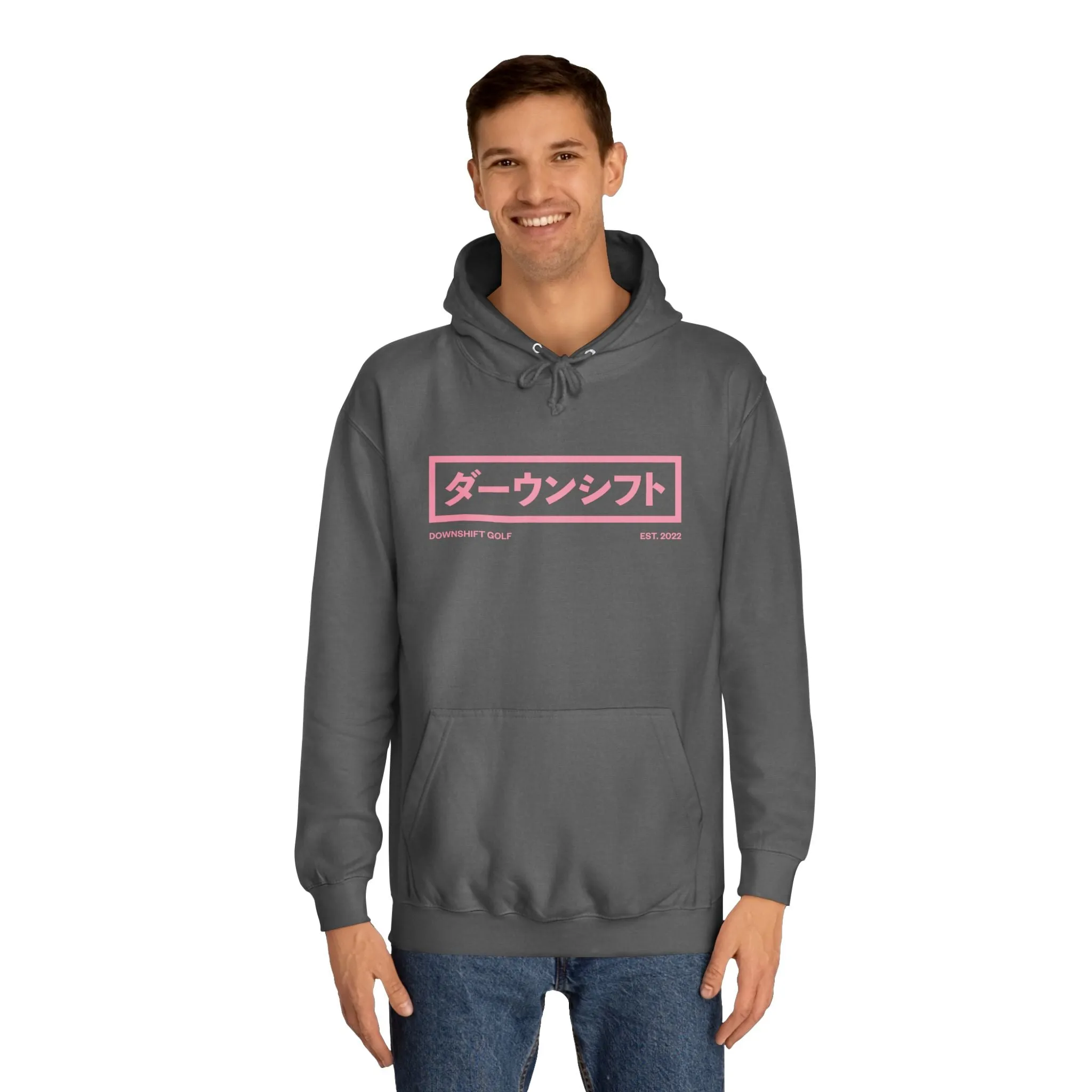 Pink Fire Japanese Downshift Logo Hoodie