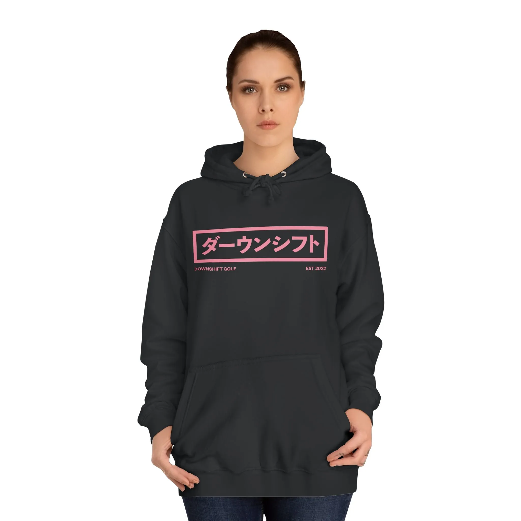 Pink Fire Japanese Downshift Logo Hoodie