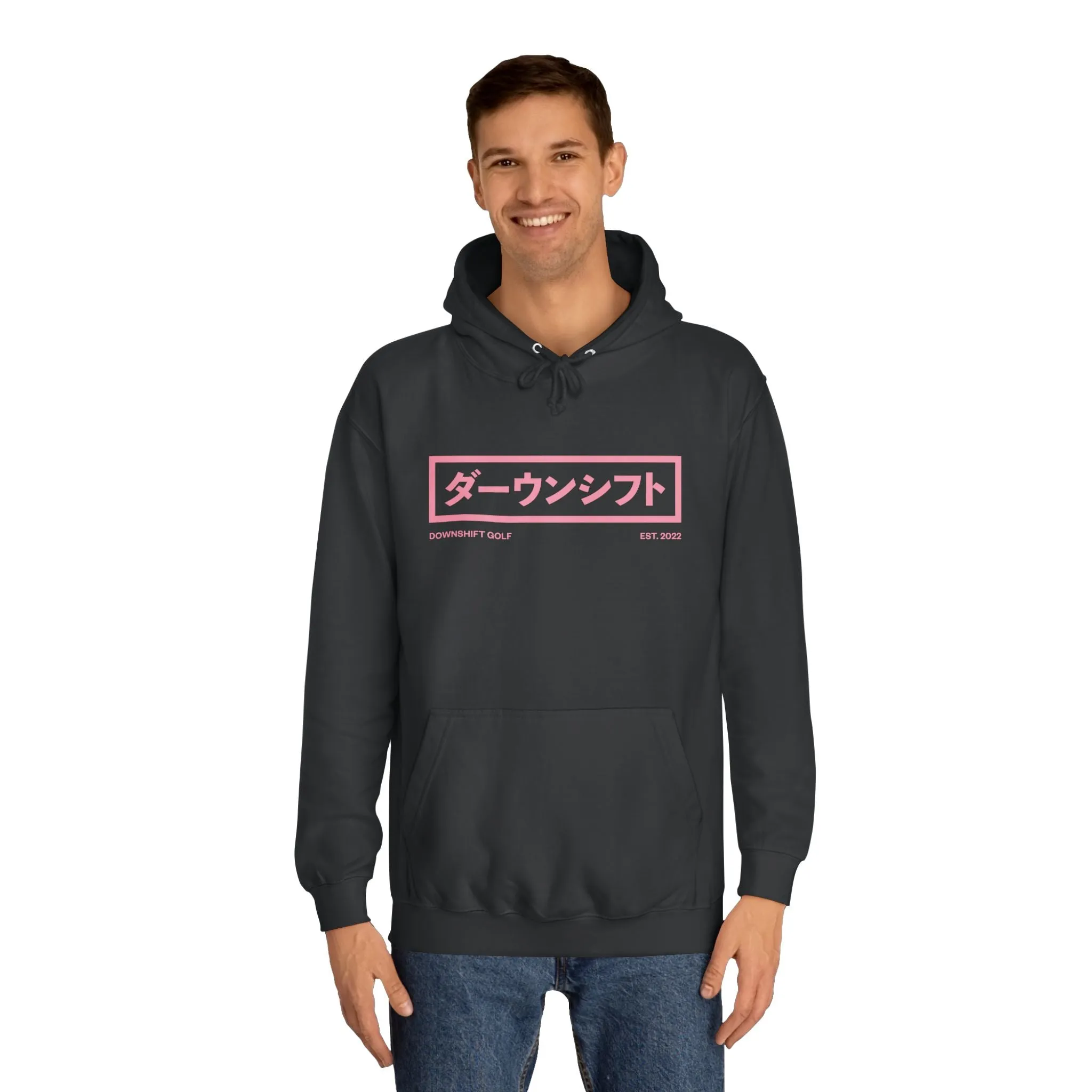 Pink Fire Japanese Downshift Logo Hoodie