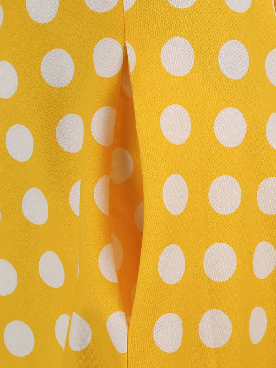 Polka Dots Peter Pan Collar 1950S Dress With Pockets