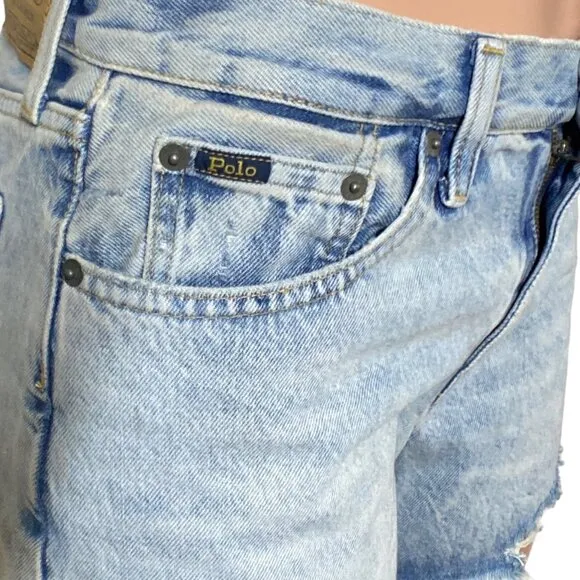 Polo Ralph Lauren Sophia Cut Off Light Blue Denim Shorts, Size 27