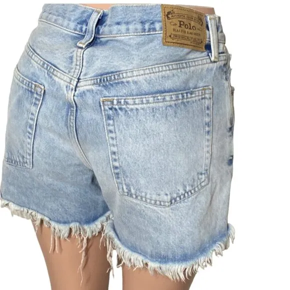 Polo Ralph Lauren Sophia Cut Off Light Blue Denim Shorts, Size 27
