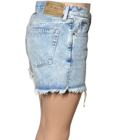 Polo Ralph Lauren Sophia Cut Off Light Blue Denim Shorts, Size 27