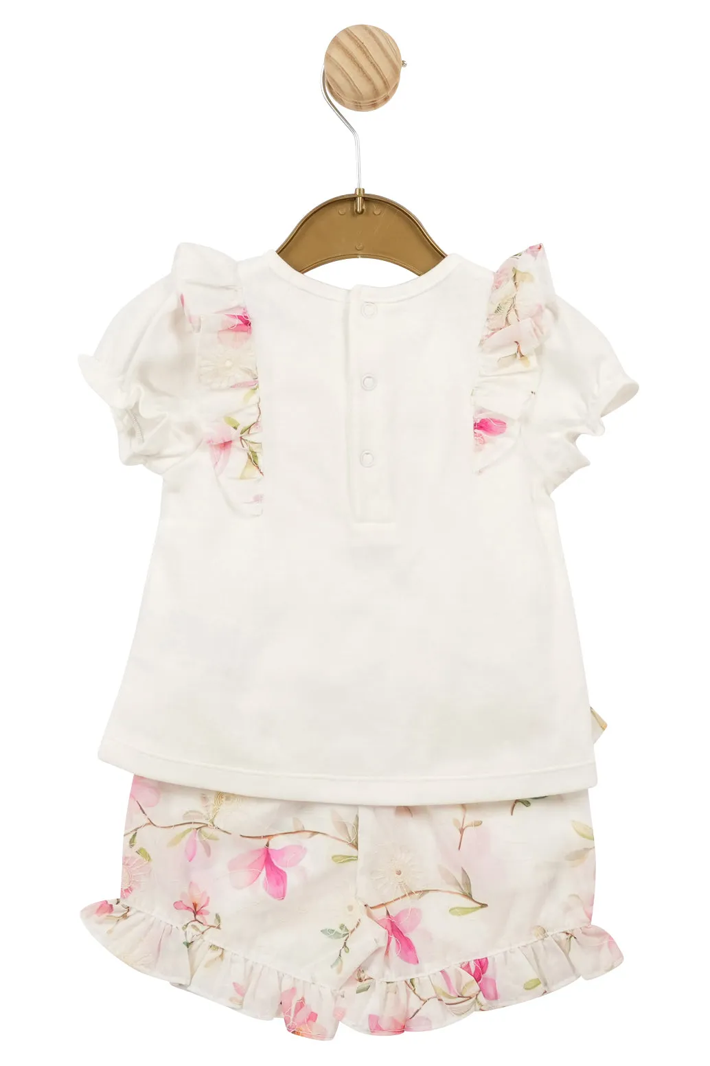 "Evangeline" White & Pink Floral Top & Shorts