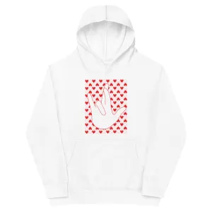 "I Really Love You" (IRLY   Hearts) Kids Fleece Hoodie