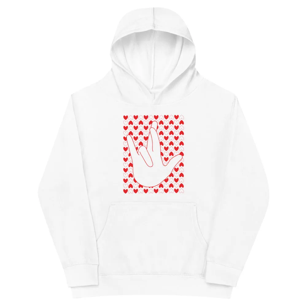 "I Really Love You" (IRLY   Hearts) Kids Fleece Hoodie