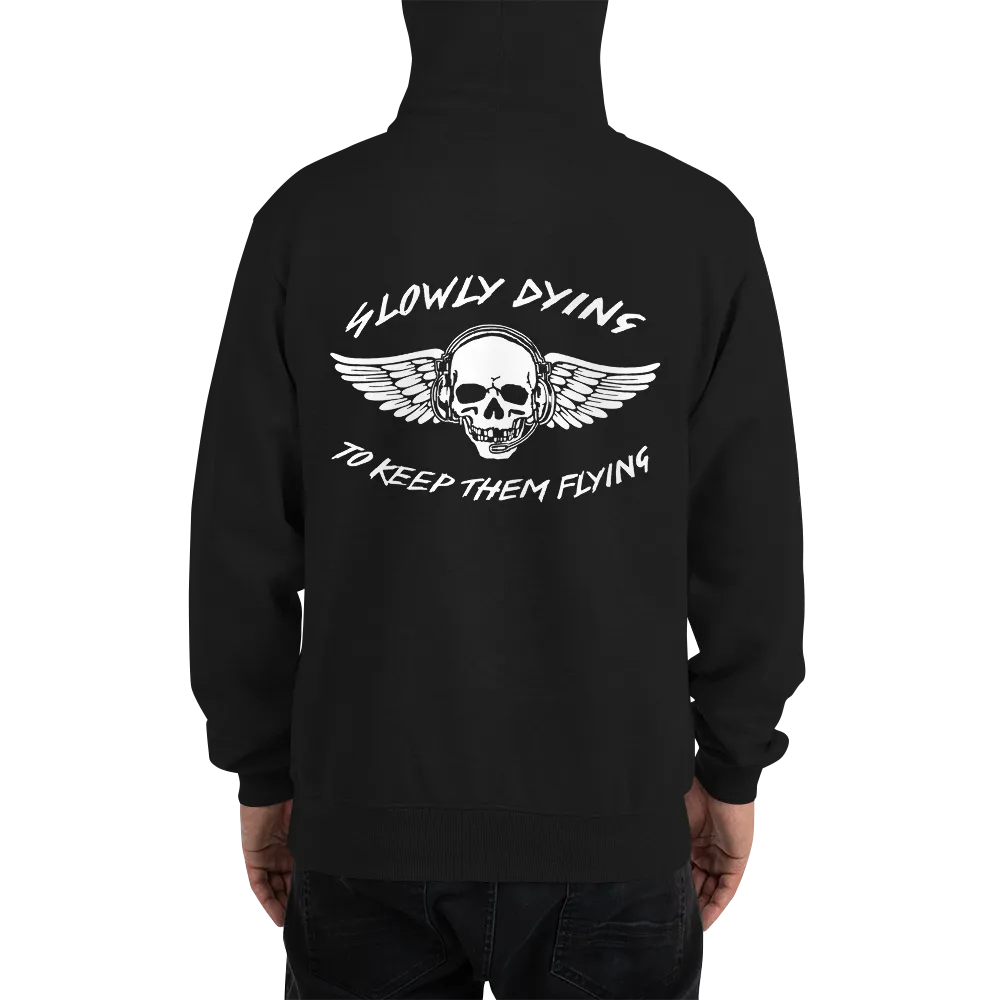 "Slowly Dying to Keep Them Flying" Champion Hoodie