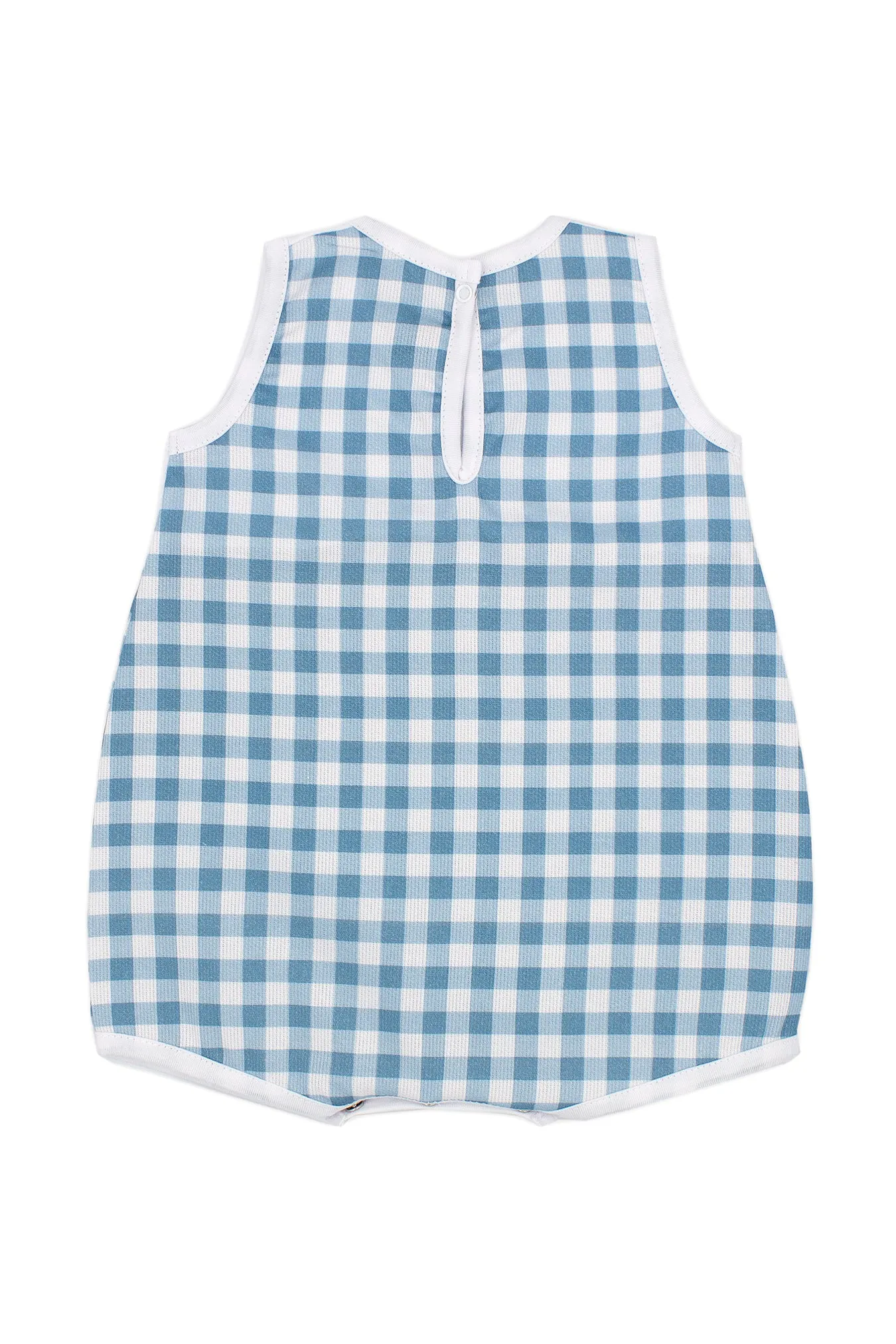 "Stanley" Teal Gingham Romper