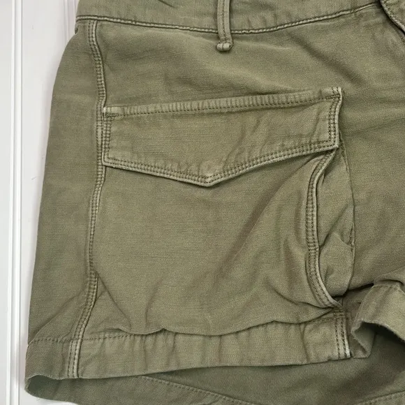 RAG &amp; BONE Women’s Army Green Cotton Mid-Rise Cargo Shorts Size 28