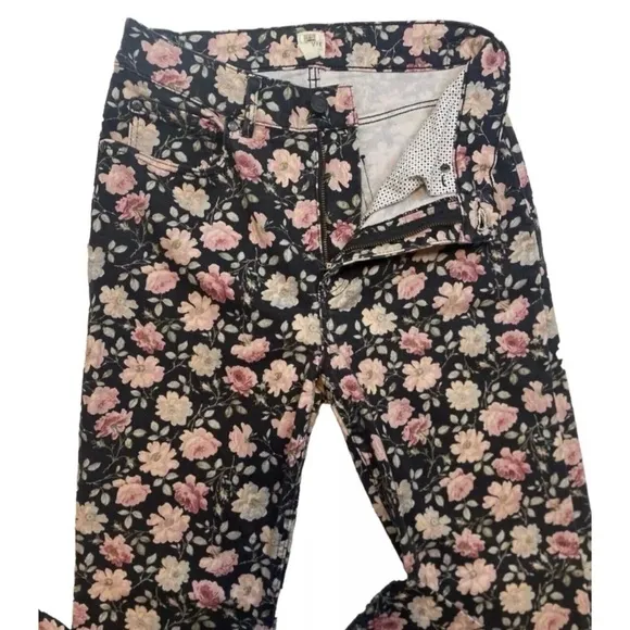 Rebecca Taylor Women Pants Size 27 La Vie Ariane Rose Ines Black Floral Jeans