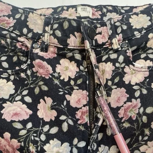 Rebecca Taylor Women Pants Size 27 La Vie Ariane Rose Ines Black Floral Jeans