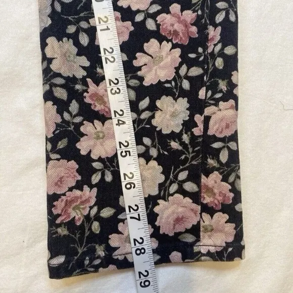 Rebecca Taylor Women Pants Size 27 La Vie Ariane Rose Ines Black Floral Jeans