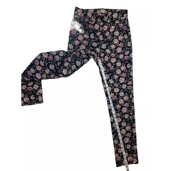Rebecca Taylor Women Pants Size 27 La Vie Ariane Rose Ines Black Floral Jeans
