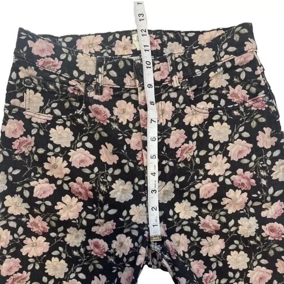 Rebecca Taylor Women Pants Size 27 La Vie Ariane Rose Ines Black Floral Jeans