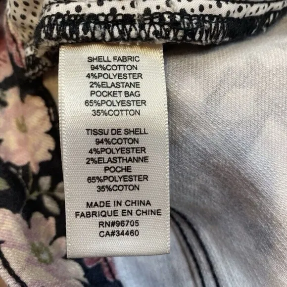 Rebecca Taylor Women Pants Size 27 La Vie Ariane Rose Ines Black Floral Jeans