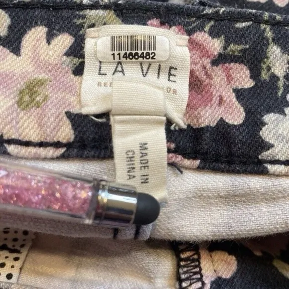 Rebecca Taylor Women Pants Size 27 La Vie Ariane Rose Ines Black Floral Jeans