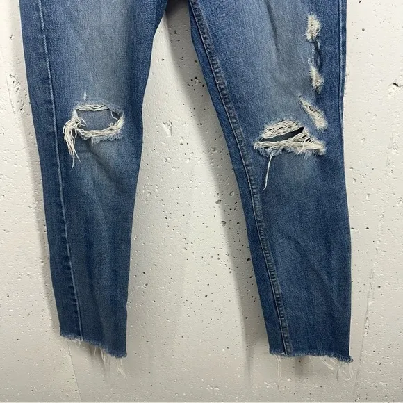 Re/Done Originals size 24 Square Destroyed High Waist Raw Hem Ankle Jeans