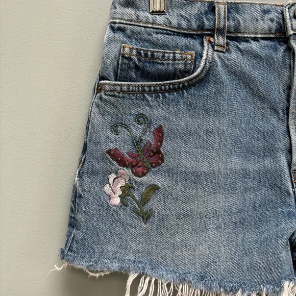 Reformation Jeans Charlie High Rise Jean Short in Fauna Embroidery 26