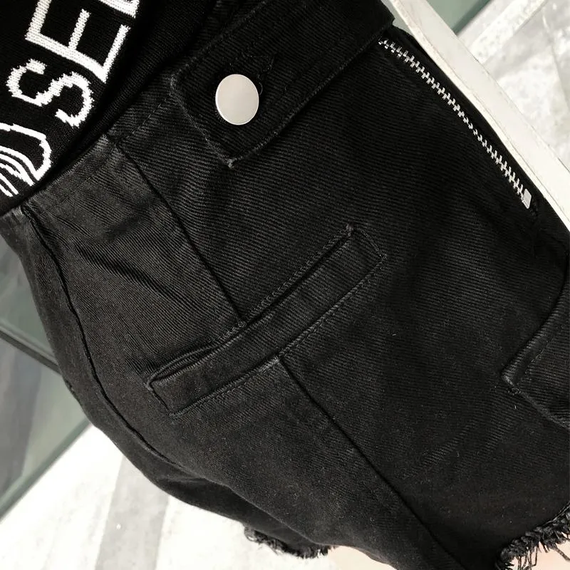 Ripped Double Zipper Shorts SD01522
