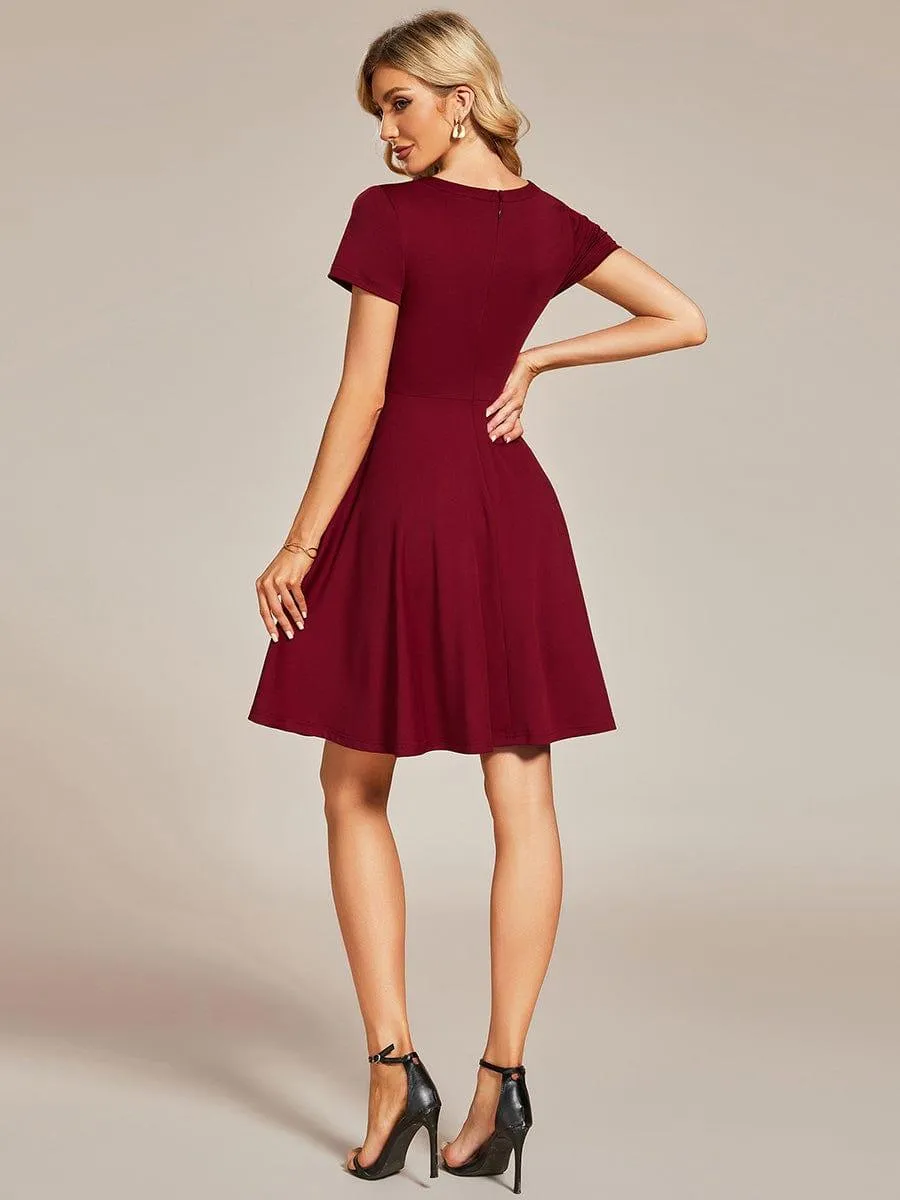 Robe Décontractée décolleté en strass Manches Courtes A-Line Mini(Vente finale)