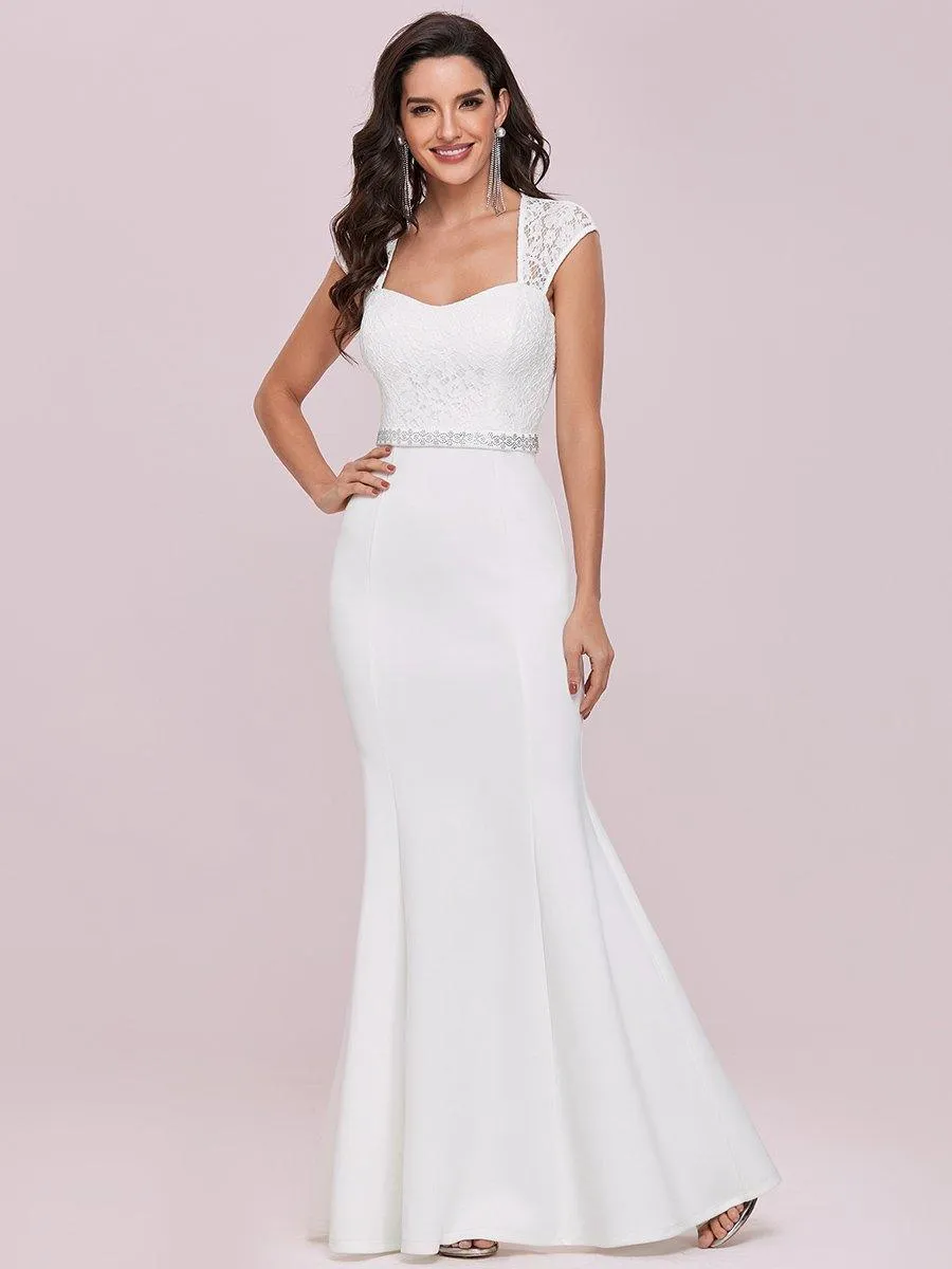 Robe de mariée style sirène simple à mancherons