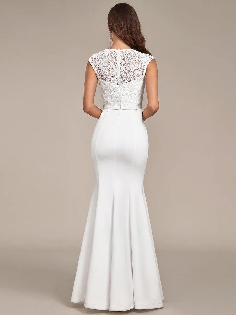 Robe de mariée style sirène simple à mancherons