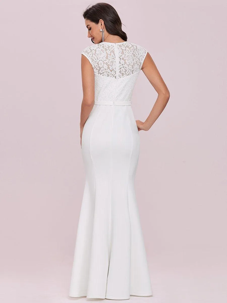 Robe de mariée style sirène simple à mancherons