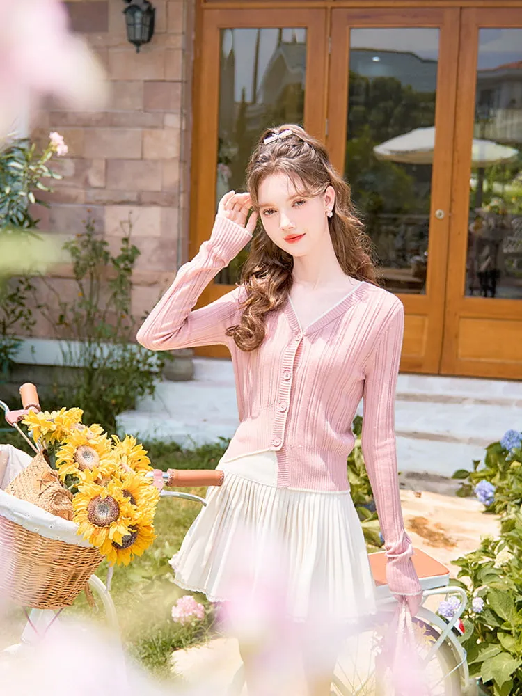 Romantic Ribbon Cropped Cardigan
