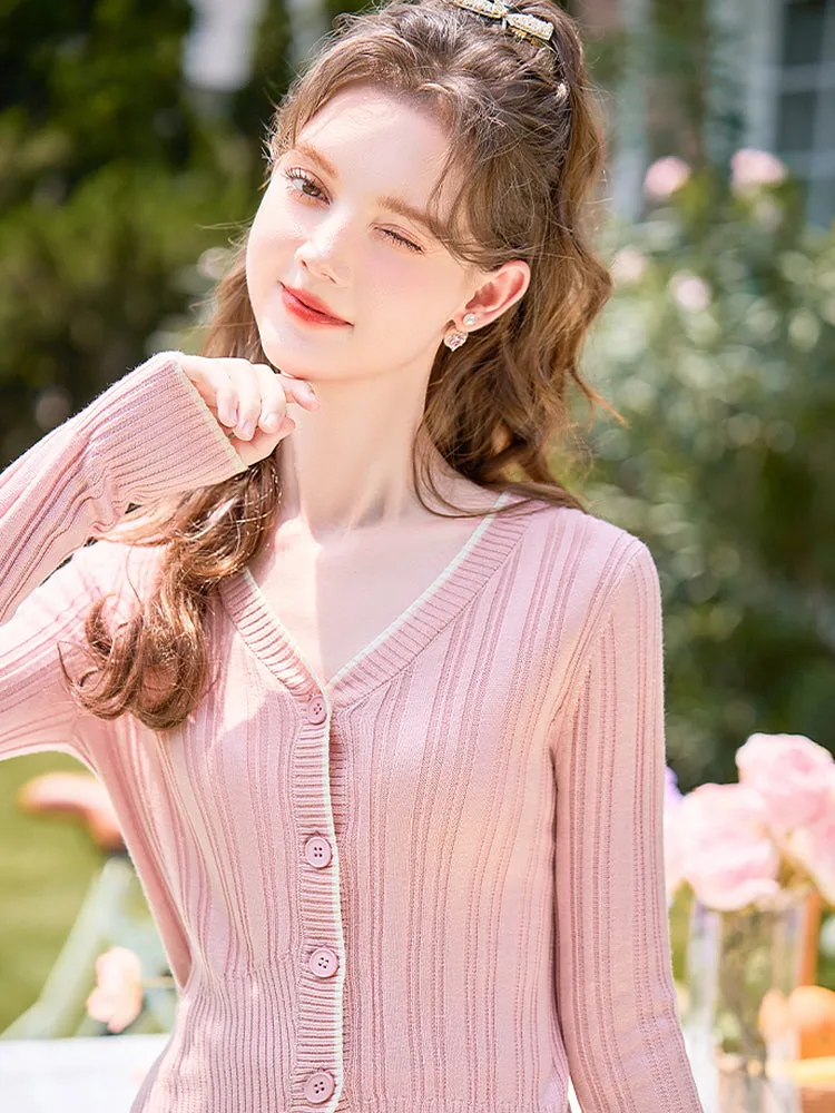 Romantic Ribbon Cropped Cardigan