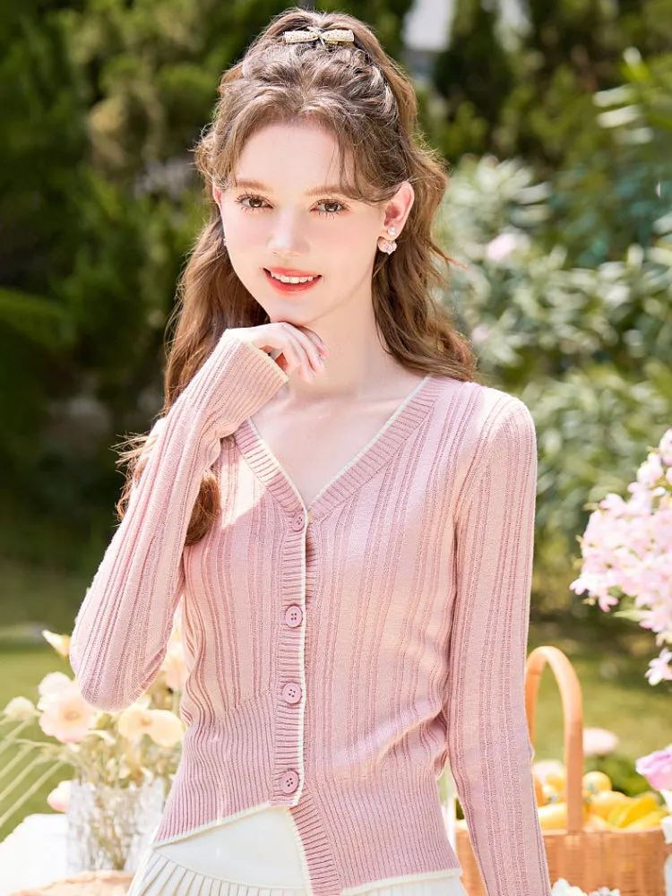 Romantic Ribbon Cropped Cardigan