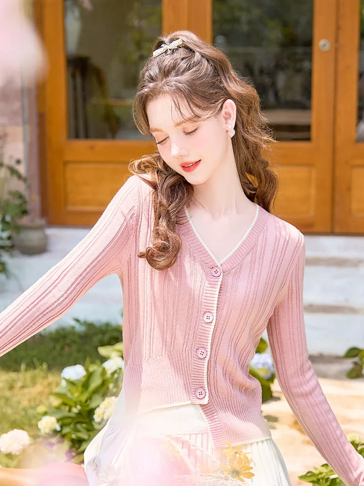 Romantic Ribbon Cropped Cardigan