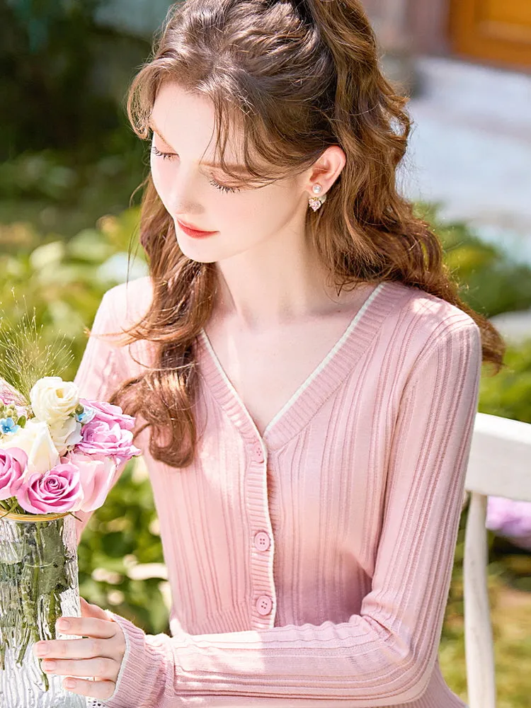 Romantic Ribbon Cropped Cardigan