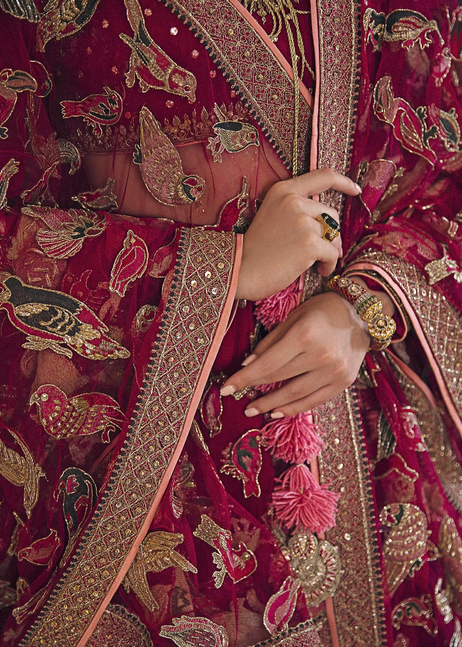 Royal Maroon Embellished Lehenga Choli Pakistani Wedding Dress