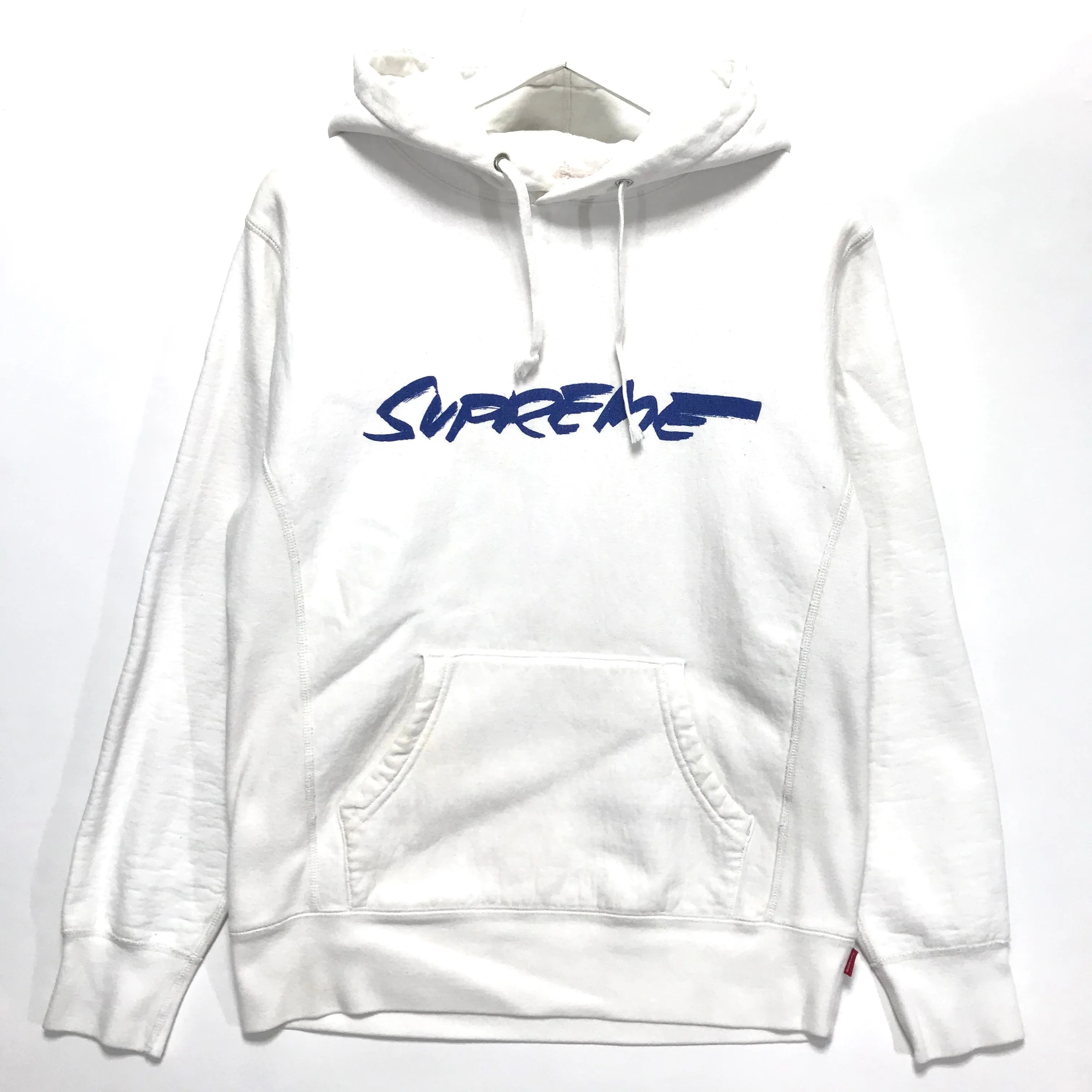 [S] Supreme x Futura Fuck You Pay Me Script Logo Hoodie White