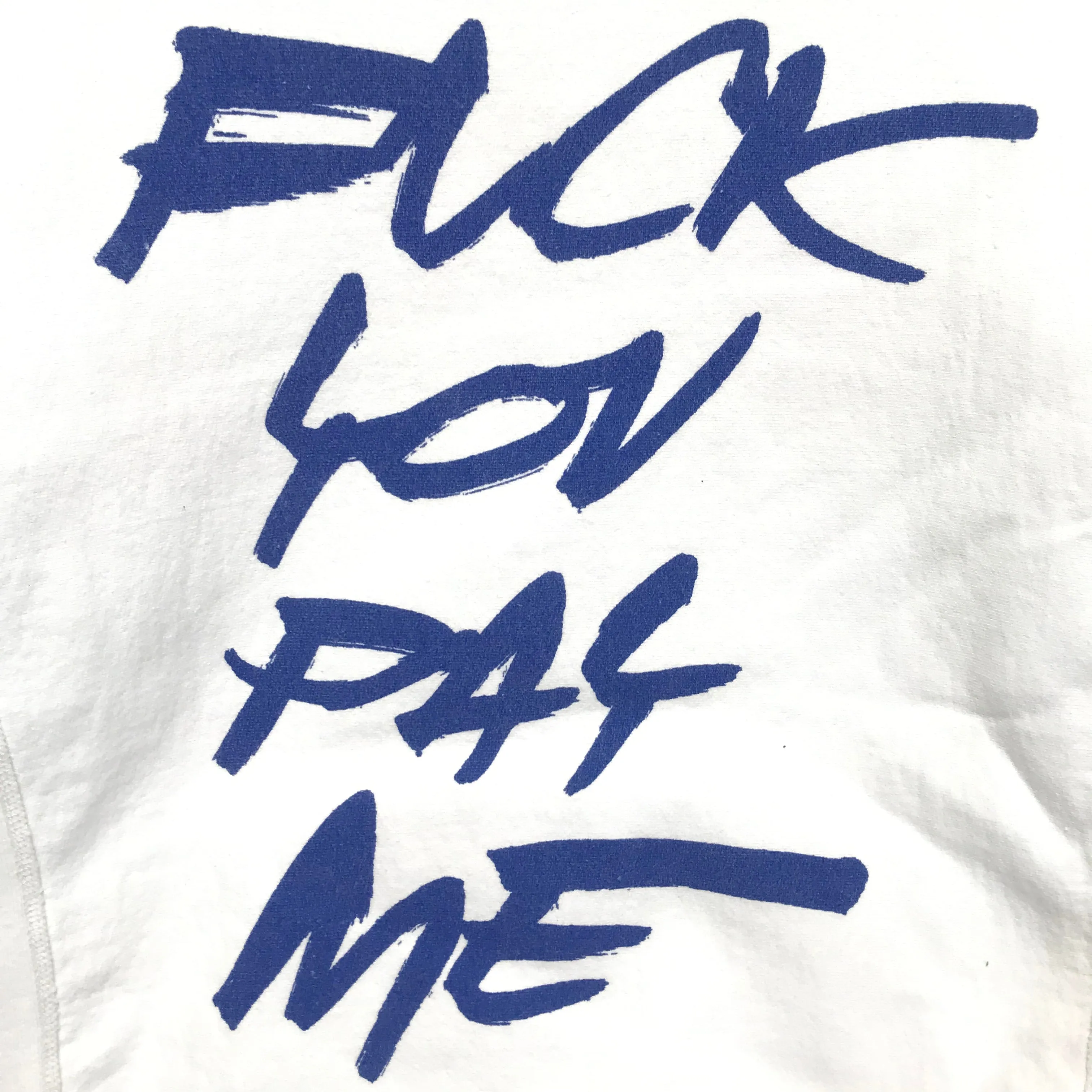 [S] Supreme x Futura Fuck You Pay Me Script Logo Hoodie White