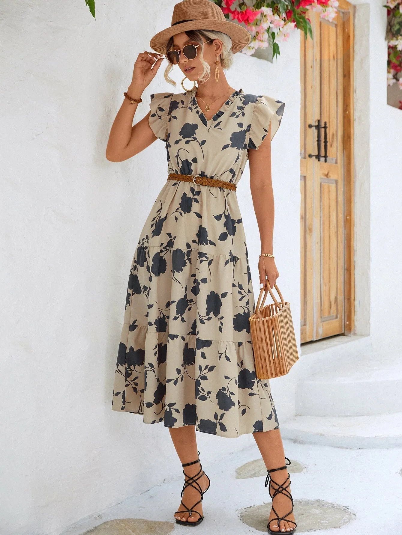 Sancia - Chic Puff Sleeves Woman's Dress