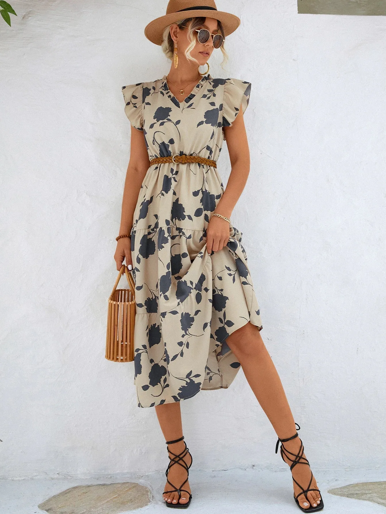 Sancia - Chic Puff Sleeves Woman's Dress