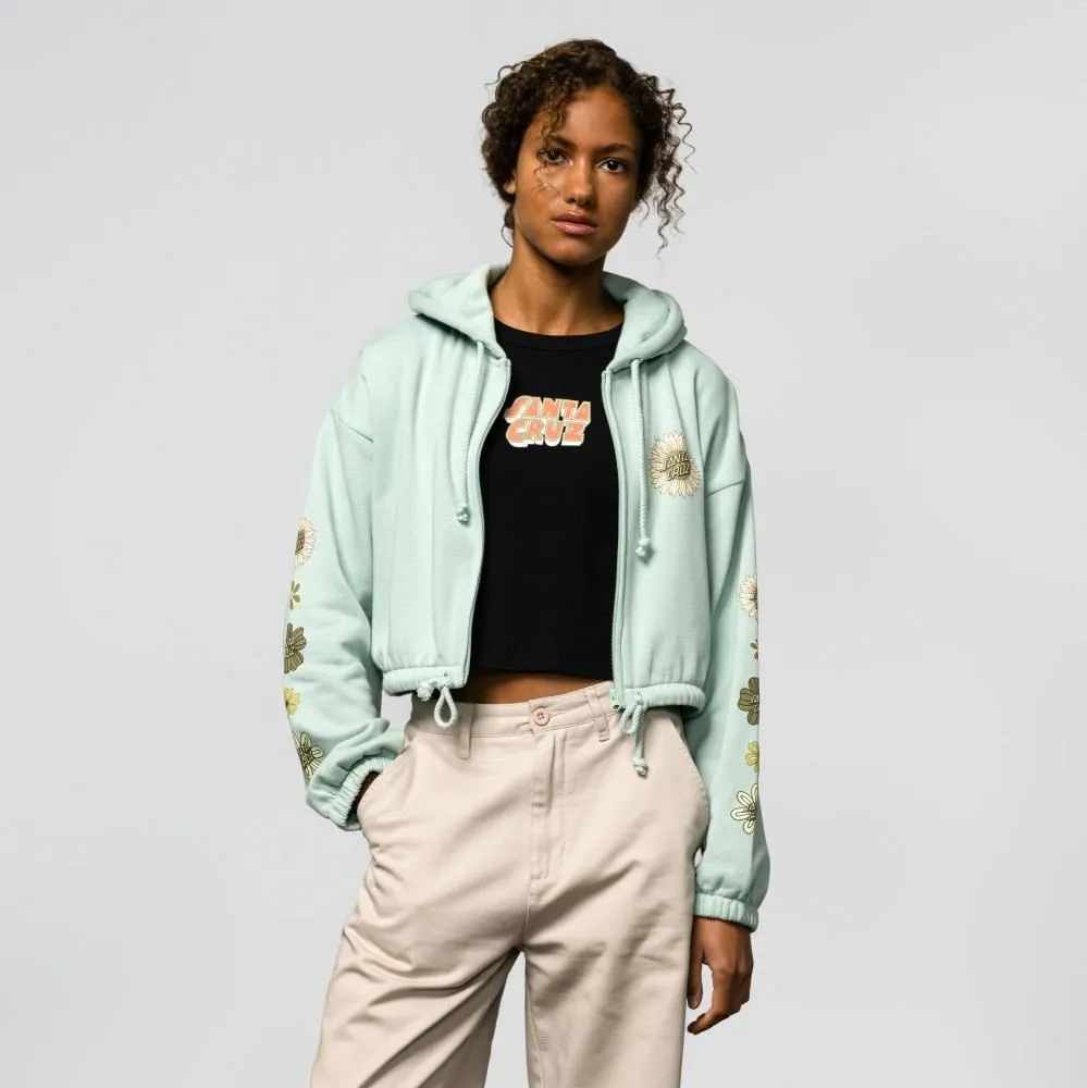 Santa Cruz Womens Zip Hood Floral Mix Up - Fresh Mint