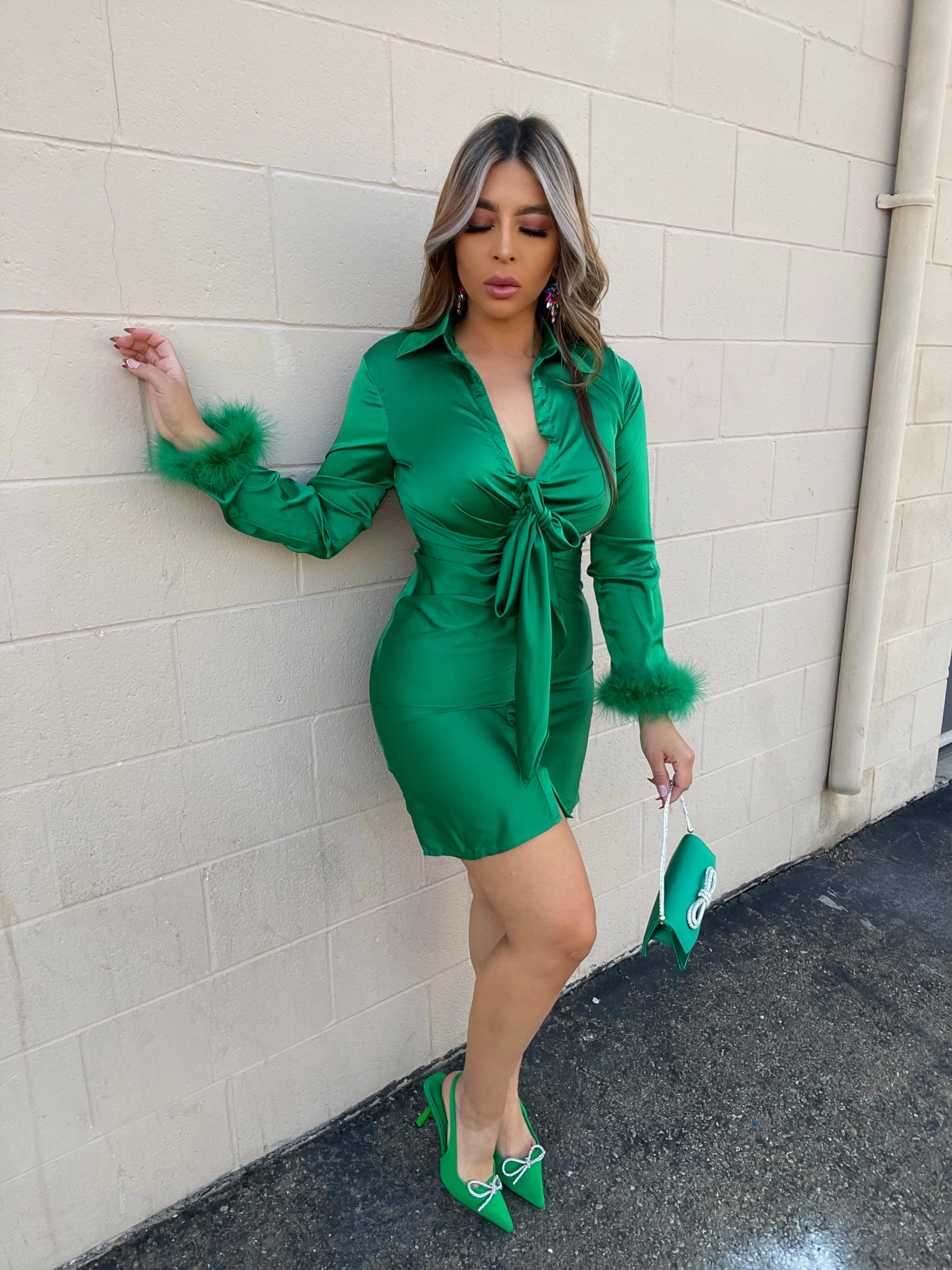 Santi Mini Dress (Green)